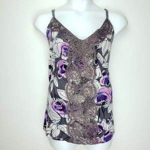 Lane Bryant Purple Floral Lace Cami 26/28